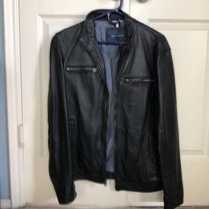 Cole Haan Mens Black Leather Jacket - Medium